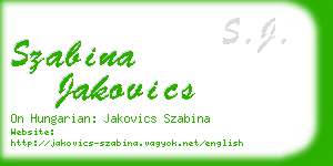 szabina jakovics business card